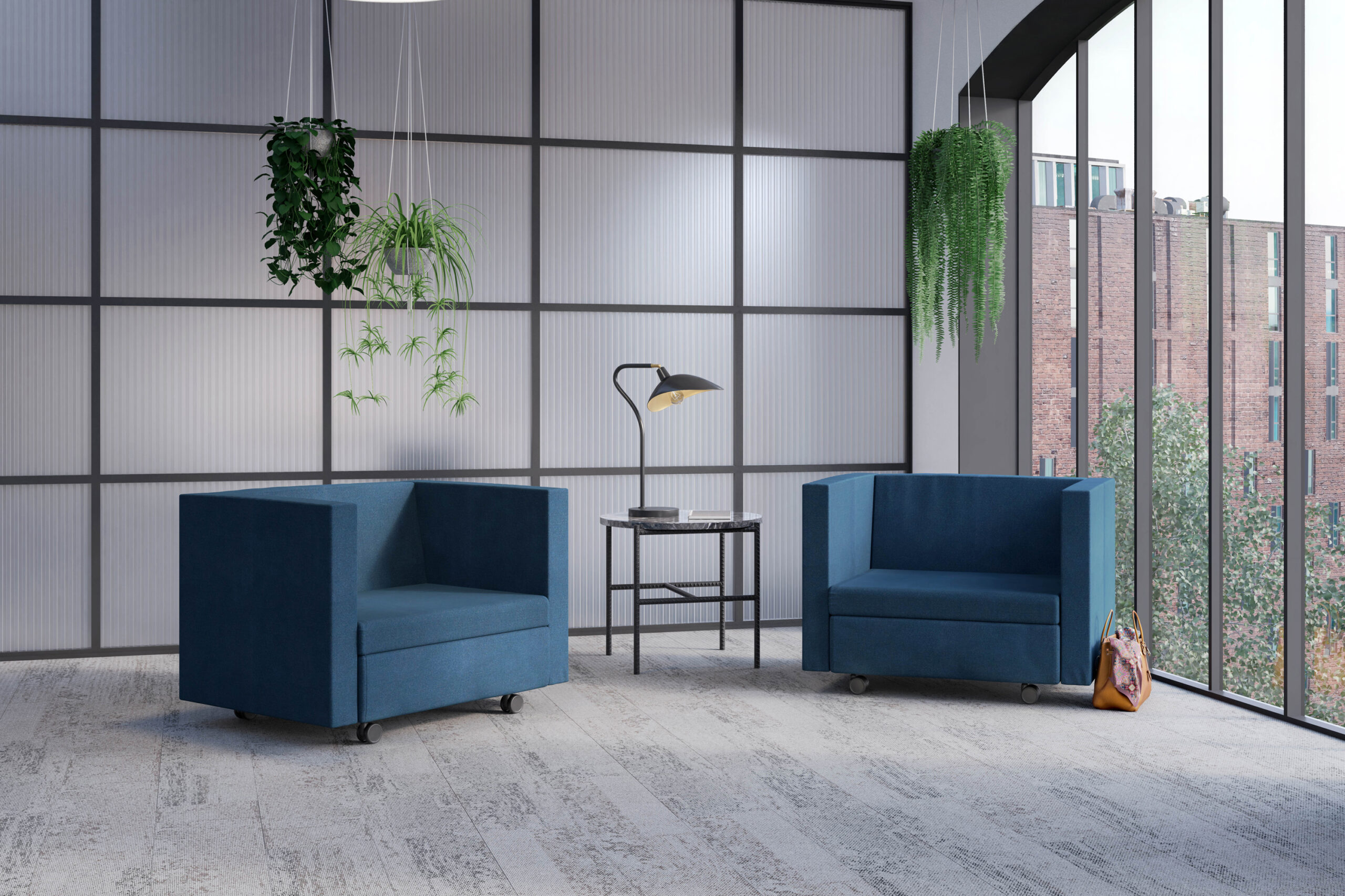Low back soft seating armchairs