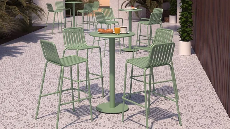 Zephyr Table and Tall Chairs Seating