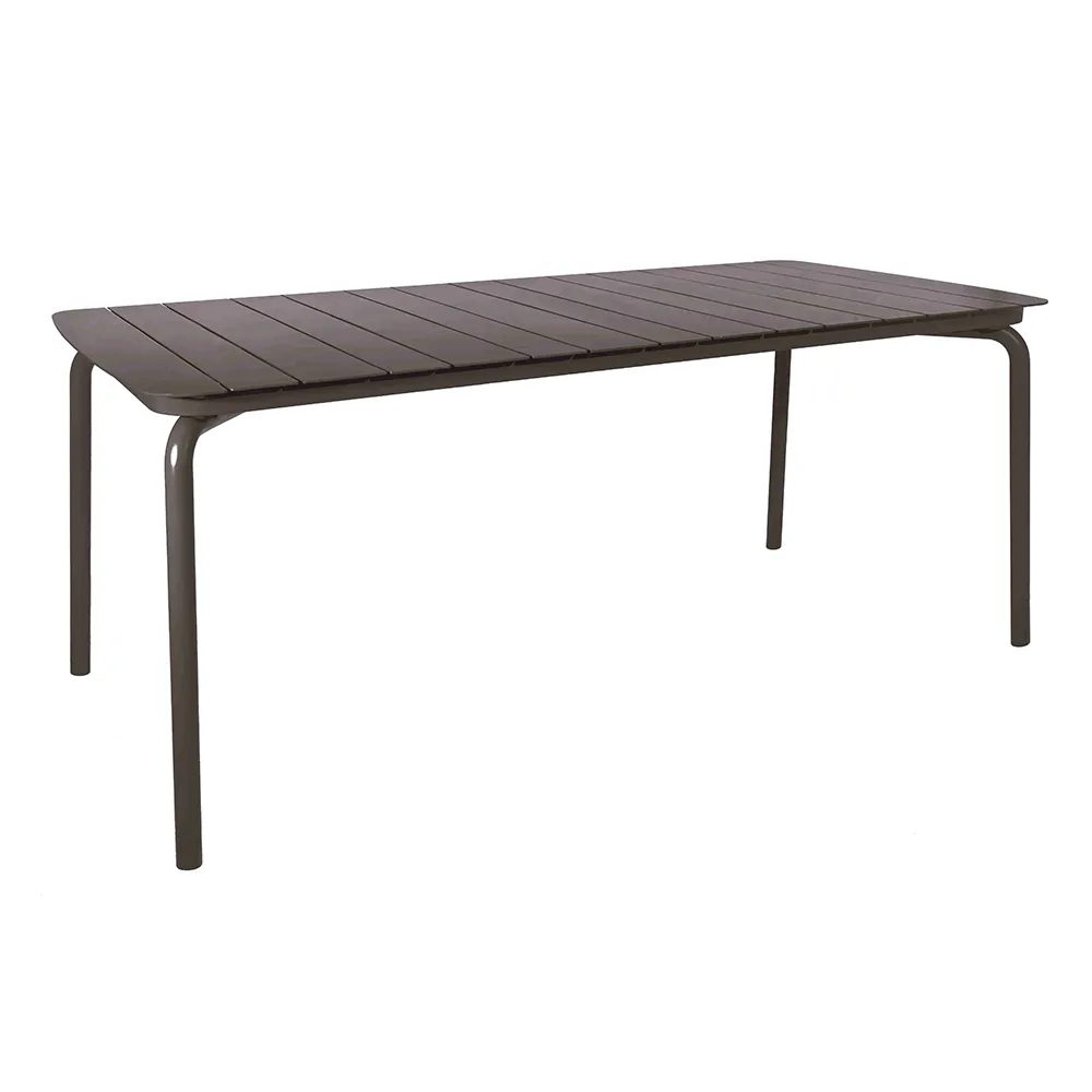Charcoal Zephyr Aluminium Rectangle Slatted Table